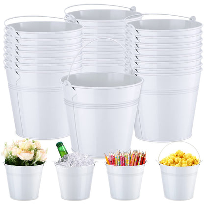 Didaey 12 Pcs Metal Beer Bucket Bulk Ice Bucket, 7.1 x 6.5 x 5.1, Black