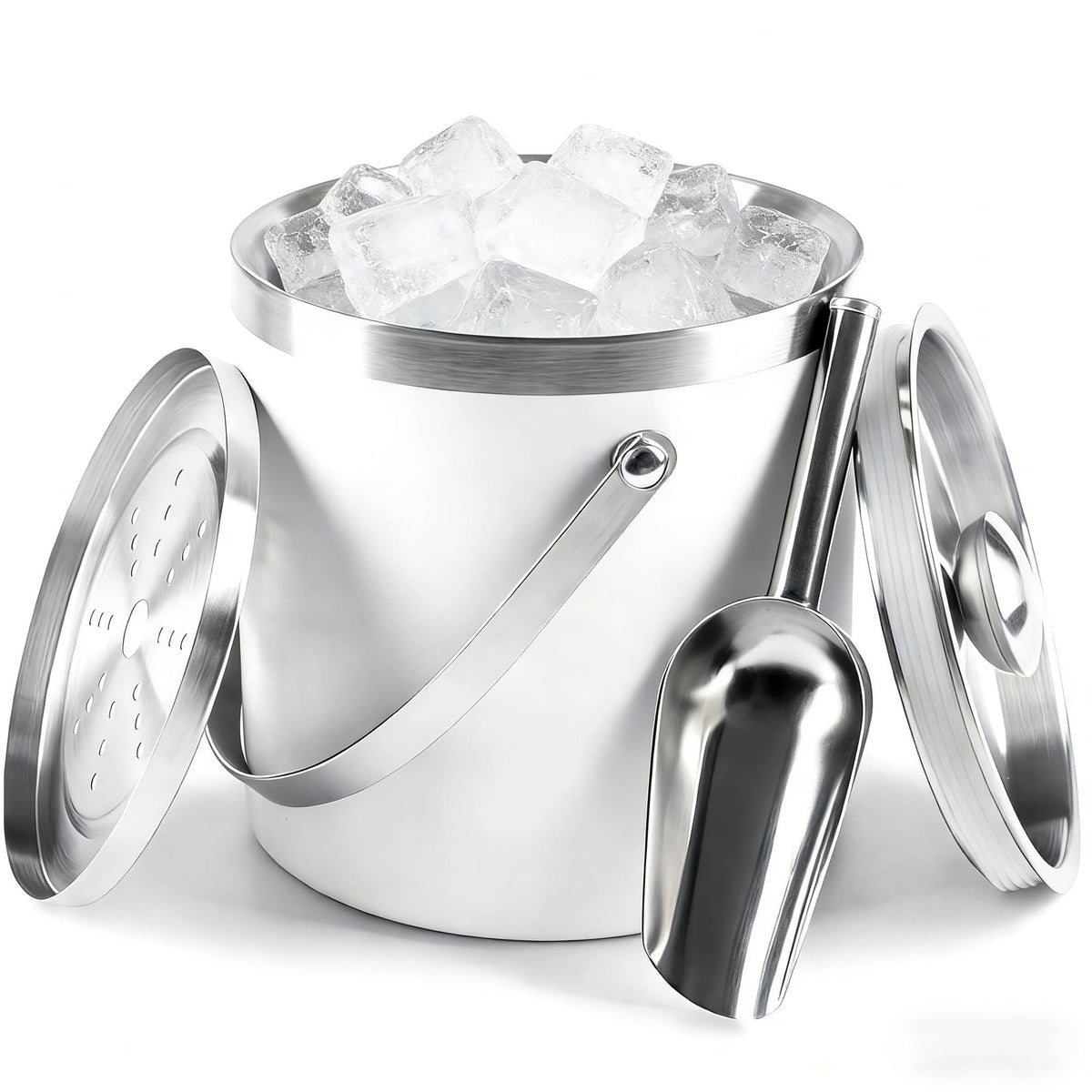 3L Double-Wall Insulated Stainless Steel Ice Bucket for parties