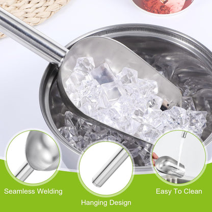12 Pcs Premium Ice Scoop for Freezer, Multipurpose Metal Ice Scoop for Ice Machine - Stainless Steel Small Ice Scooper for Ice Bucket - Kitchen Gadgets Cookie Flour Pet Dog Food Scoop