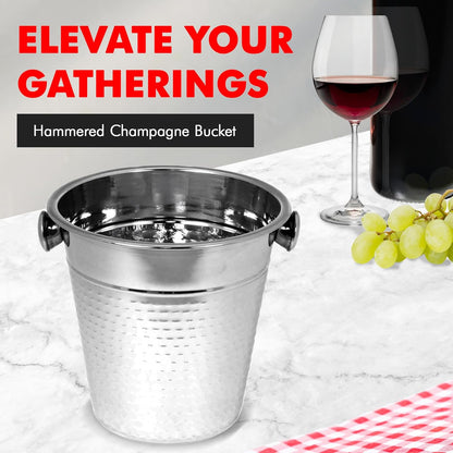 Chef Craft Hammered Champagne Bucket. 4 Quart. Stainless Steel