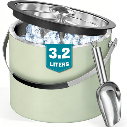 3.2L Insulated Ice Bucket for Parties with Lid & Scoop