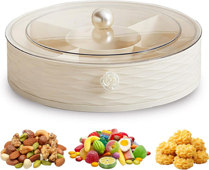 Modern Luxury Snack Box with Lid – Elegant Dry Fruit, Nut & Candy Organizer Tray for Living Room or Gift Giving