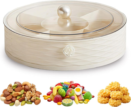 Modern Luxury Snack Box with Lid – Elegant Dry Fruit, Nut & Candy Organizer Tray for Living Room or Gift Giving