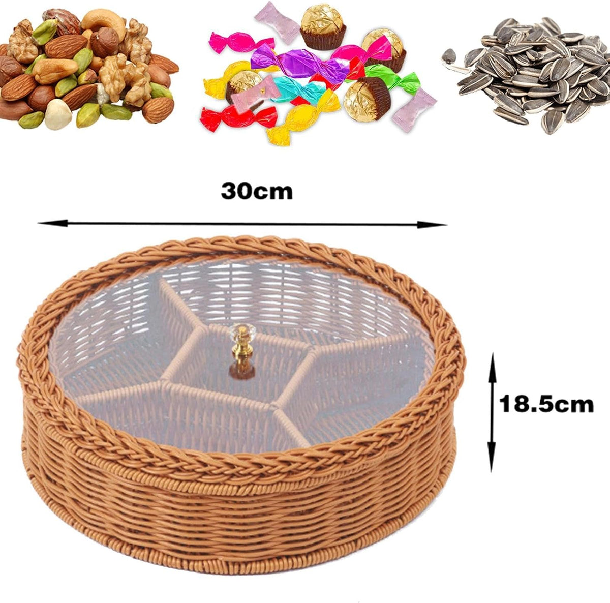 Dried Fruit Dishes Snack Box Divided Serving Dishes Storage Container Snack Tray Dried Fruit Organizer for Cookies Sweets