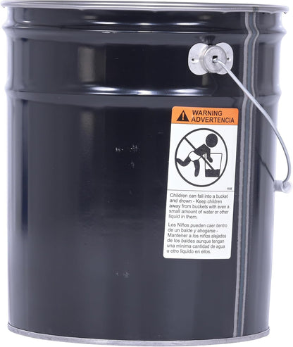 Vestil Pail-STL-RI Steel Open Head Pail, 5 Gallon, Black