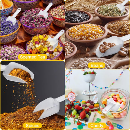 Gejoy 50 Pcs 5.9" Plastic Scoops for Ice Candy Popcorn Buffet, Clear