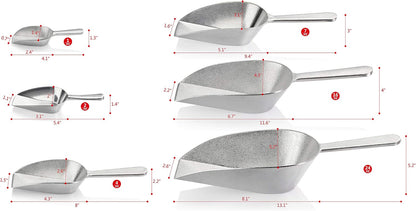 New Star Foodservice Cast Aluminum Flat Bottom Scoop, 2-Ounce, Silver