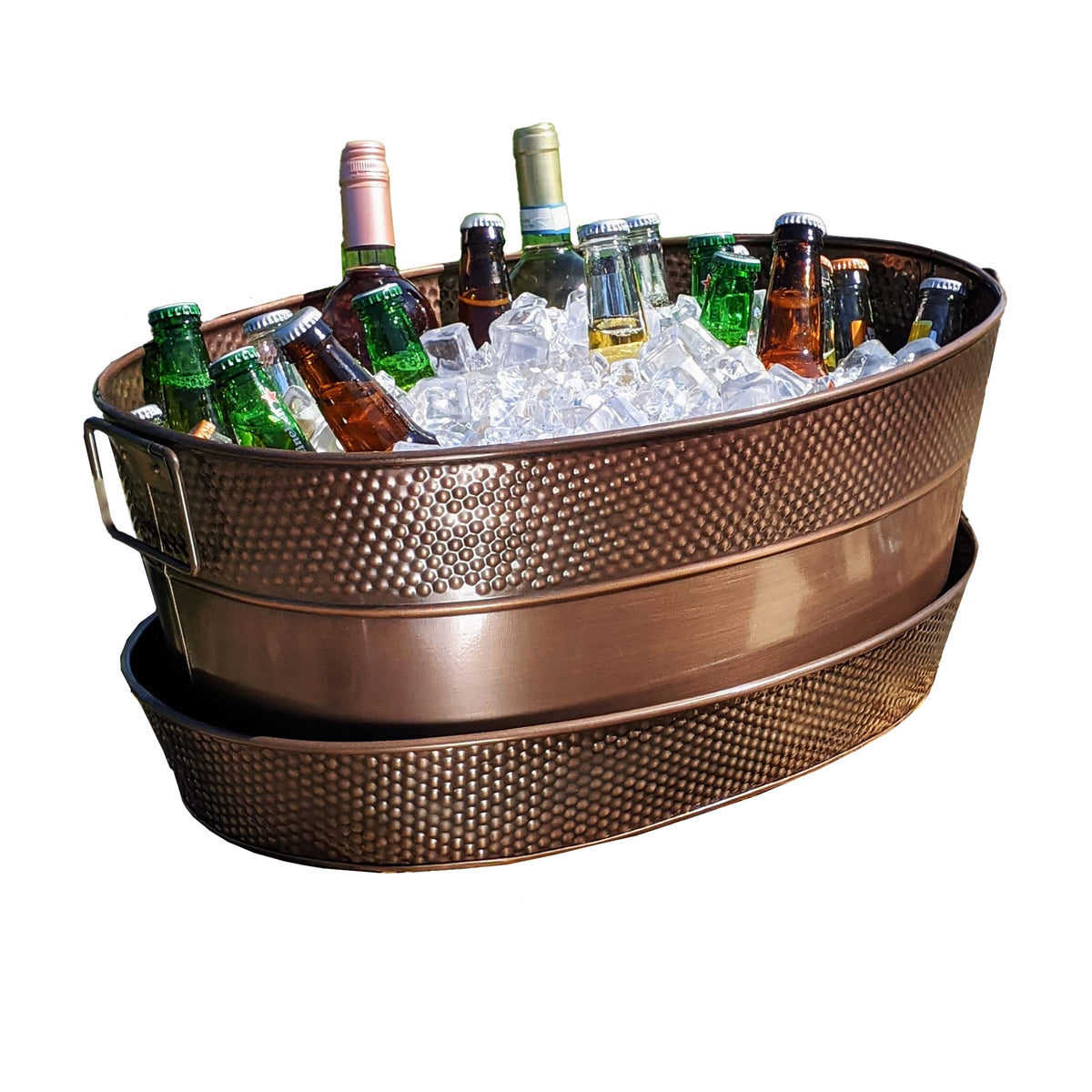 BREKX Heavy-Duty Stainless Steel Beverage Tub for Parties, Large, Oval