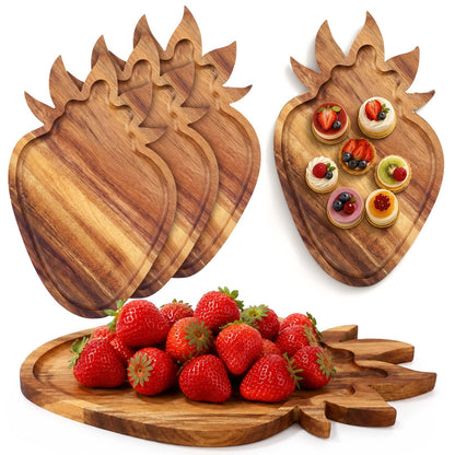 Geetery 4 Pack Pineapple Shaped Serving Trays Wooden Charcuterie Boards