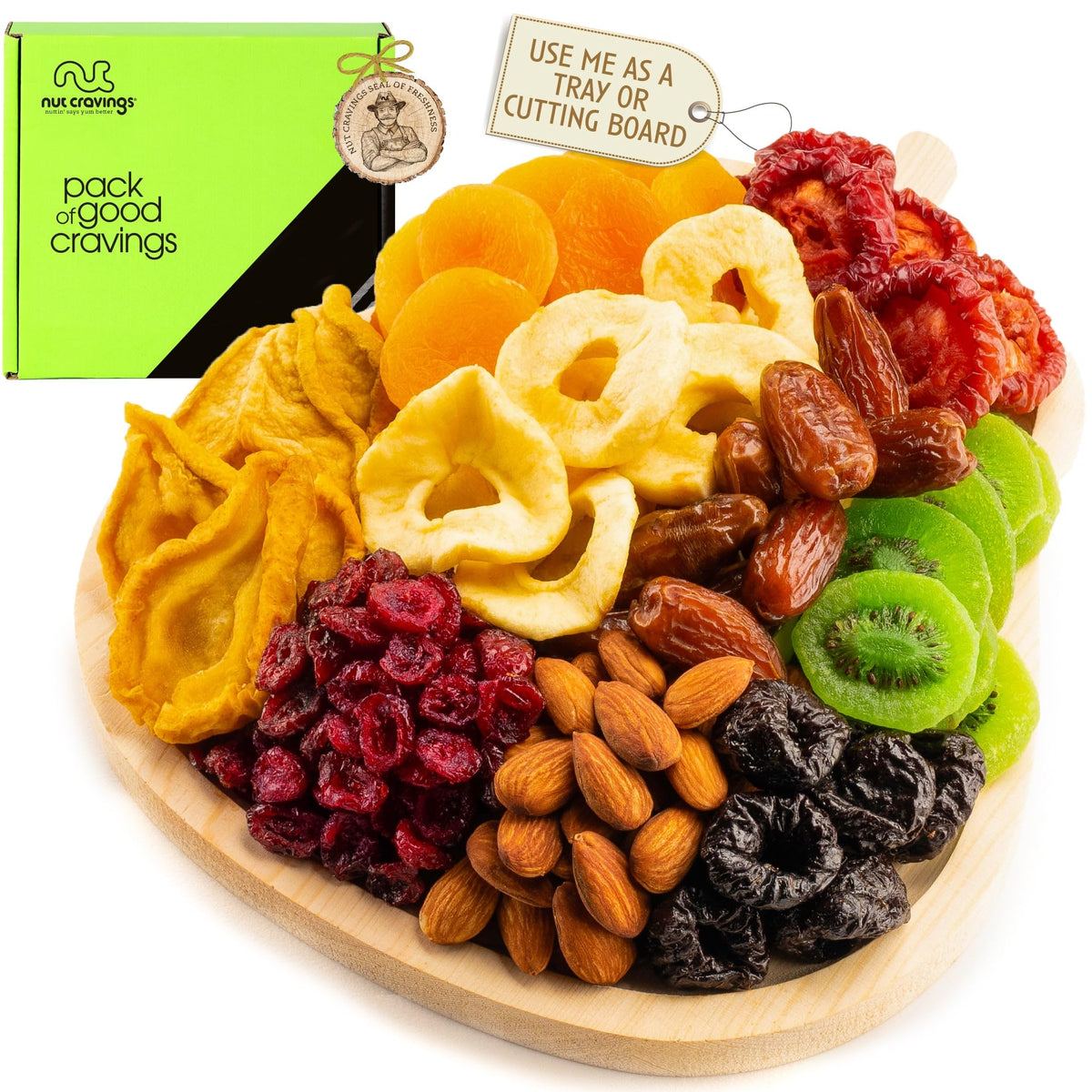 NUT CRAVINGS - Dried Fruit & Mixed Nuts Gift Basket (12 Assortments)