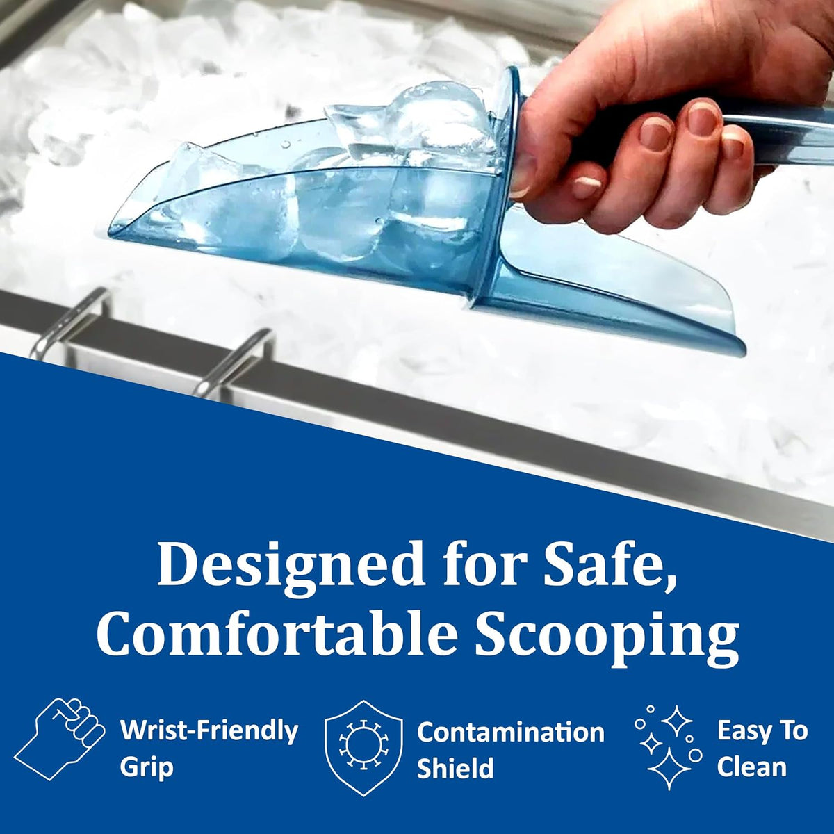 Ice Scoop, San Jamar Saf-T-Scoop, 6 oz to 10 oz, Scoop Only