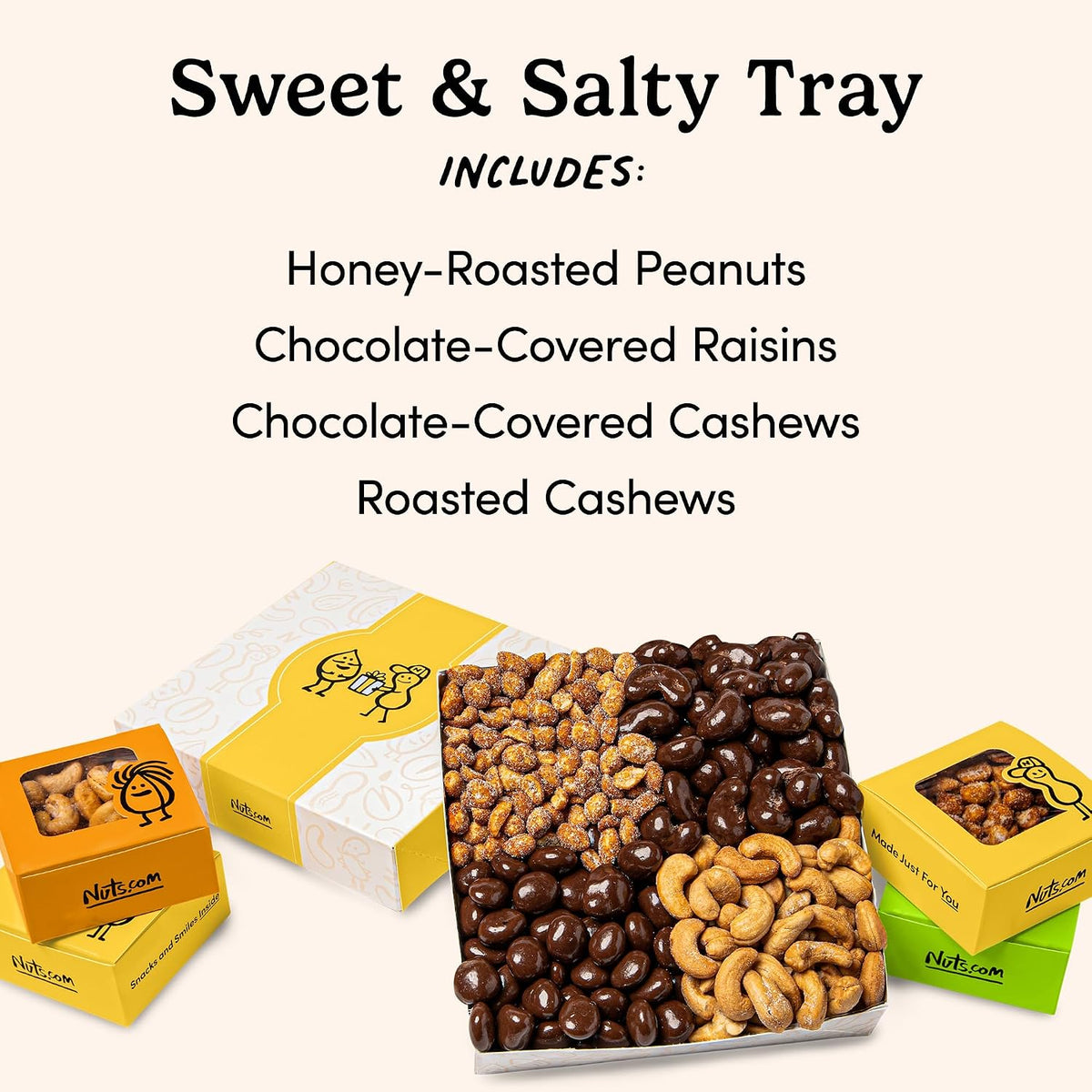 Nuts.com Sweet & Salty Gift Tray for Festive Gifts, 1.25 Lbs Snack Sampler