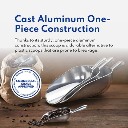 New Star Foodservice 34547 Round Bottom Bar Ice Scoop, 24-Ounce, Silver