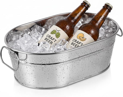VILLCASE Stainless Steel Seafood Bucket 8.85 x 6.02 Inch Silver