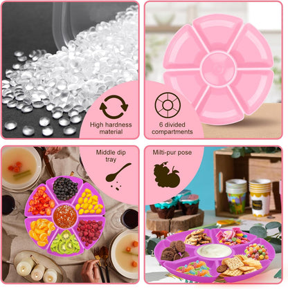 3 Round Plastic Serving Trays 11 Inch 7 Comp