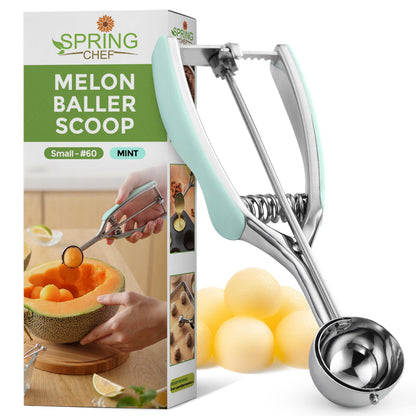 Spring Chef Large Stainless Steel Cookie Scoop, #20, 2.93 Tablespoon, Black
