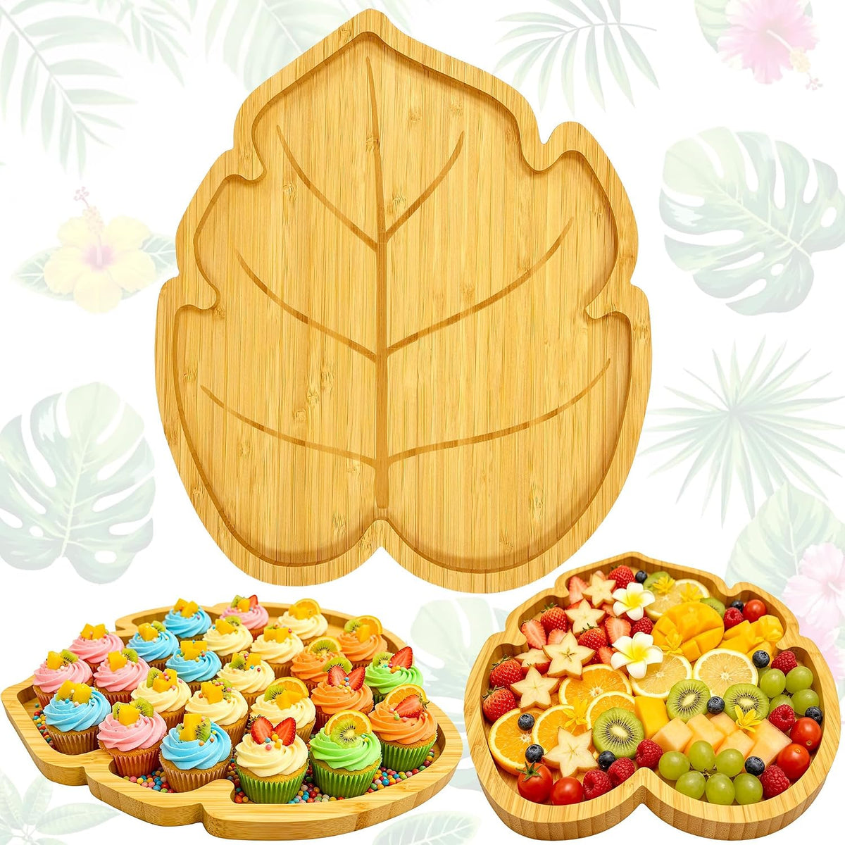 Tropical Charcuterie Board Palm Leaf Hawaii Luau Birthday Party Decorations