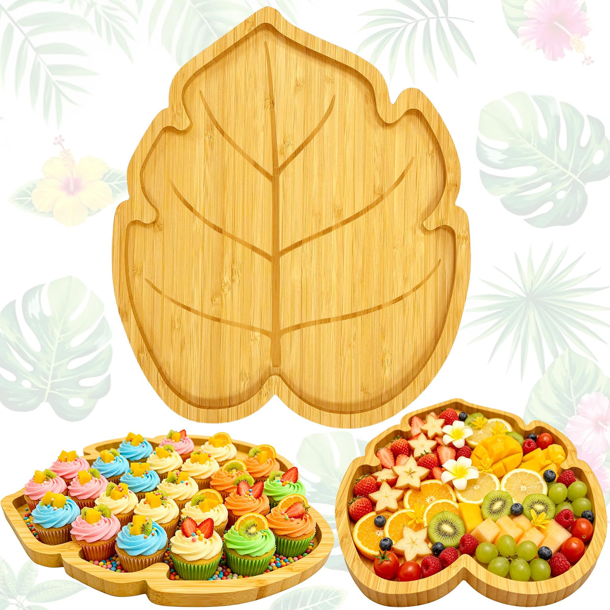 Tropical Charcuterie Board Palm Leaf Hawaii Luau Birthday Party Decorations