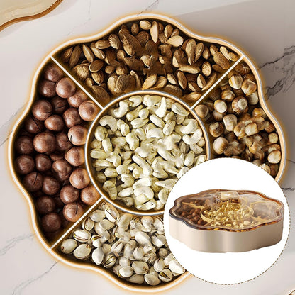 Candy Box Dry Fruit Container With Lid For Living Room 5 Compartments Snacks Organiser For Household Use