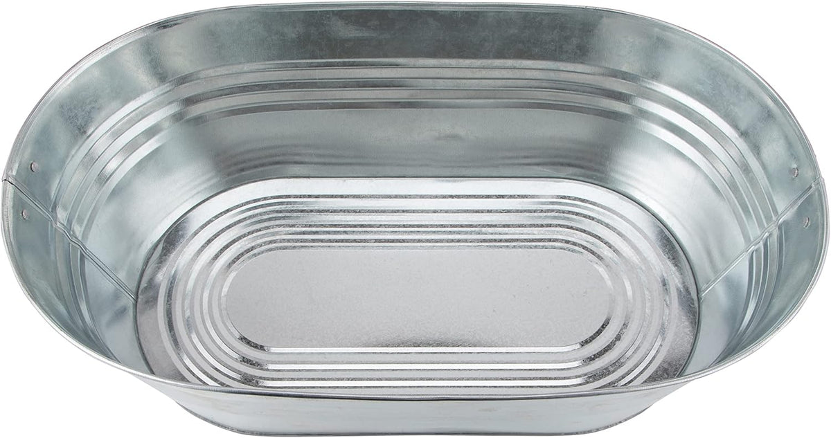 Katai - Galvanized Steel Drinks Bucket - Oval, 5.5 Gallon Rustic Style Drinks Tub, Carry Handles - with Bottle Opener