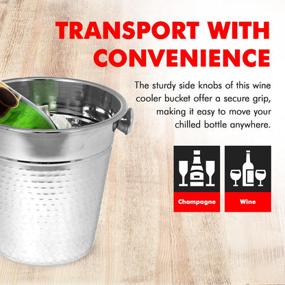 Chef Craft Hammered Champagne Bucket. 4 Quart. Stainless Steel