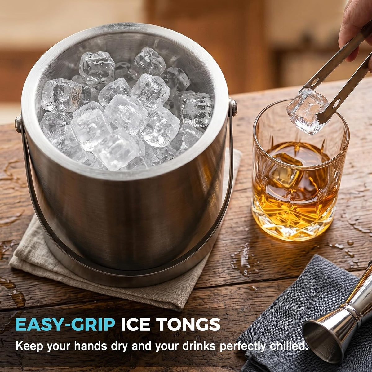 Ice Bucket 3L Stainless Steel Insulated Ice Buckets for Parties
