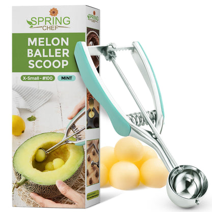 Spring Chef Large Stainless Steel Cookie Scoop, #20, 2.93 Tablespoon, Black