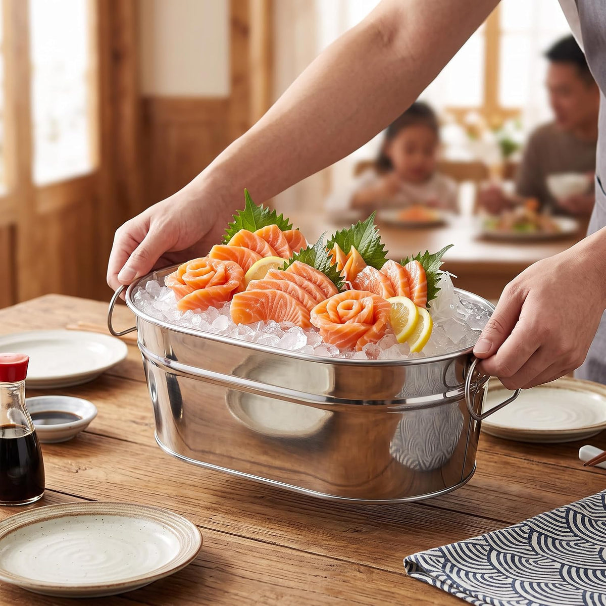 VILLCASE Stainless Steel Seafood Bucket 8.85 x 6.02 Inch Silver