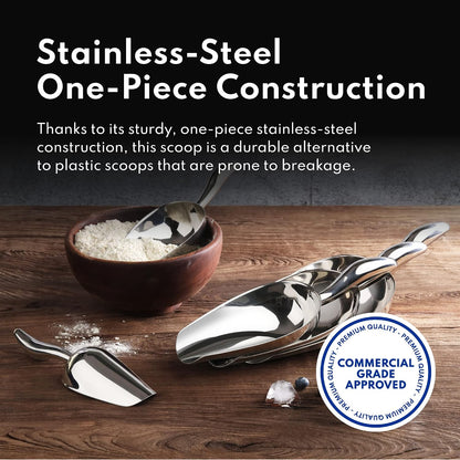 New Star Foodservice Stainless Steel Scoop, 6-Ounce