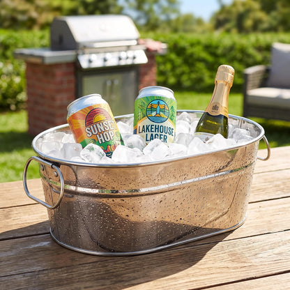 VILLCASE Stainless Steel Seafood Bucket 8.85 x 6.02 Inch Silver