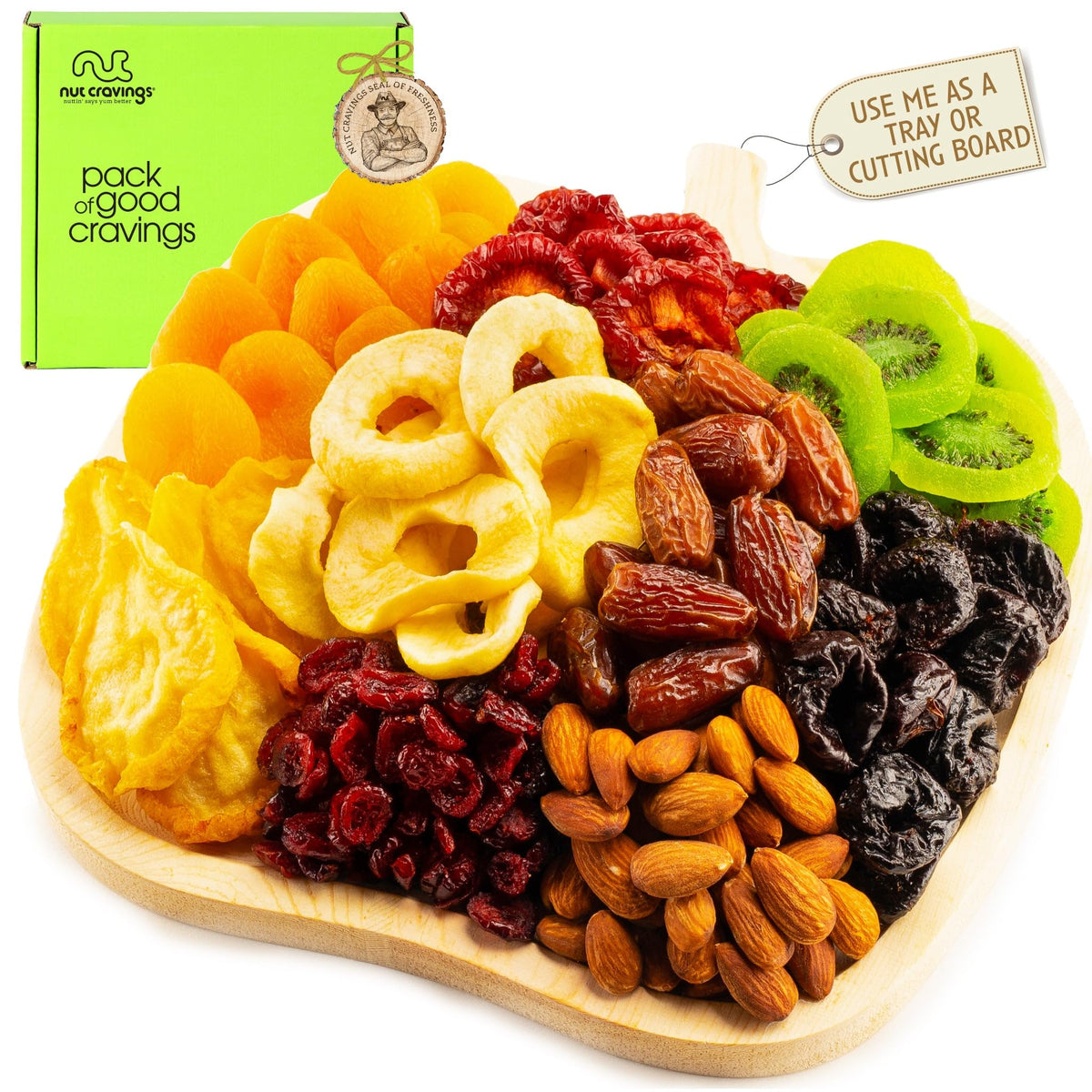 NUT CRAVINGS - Dried Fruit & Mixed Nuts Gift Basket (12 Assortments)
