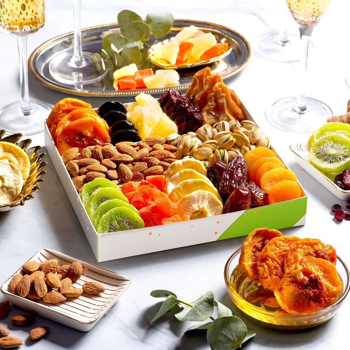 NUT CRAVINGS - Dried Fruit & Mixed Nuts Gift Basket (12 Assortments)
