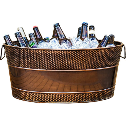 BREKX Heavy-Duty Stainless Steel Beverage Tub for Parties, Large, Oval