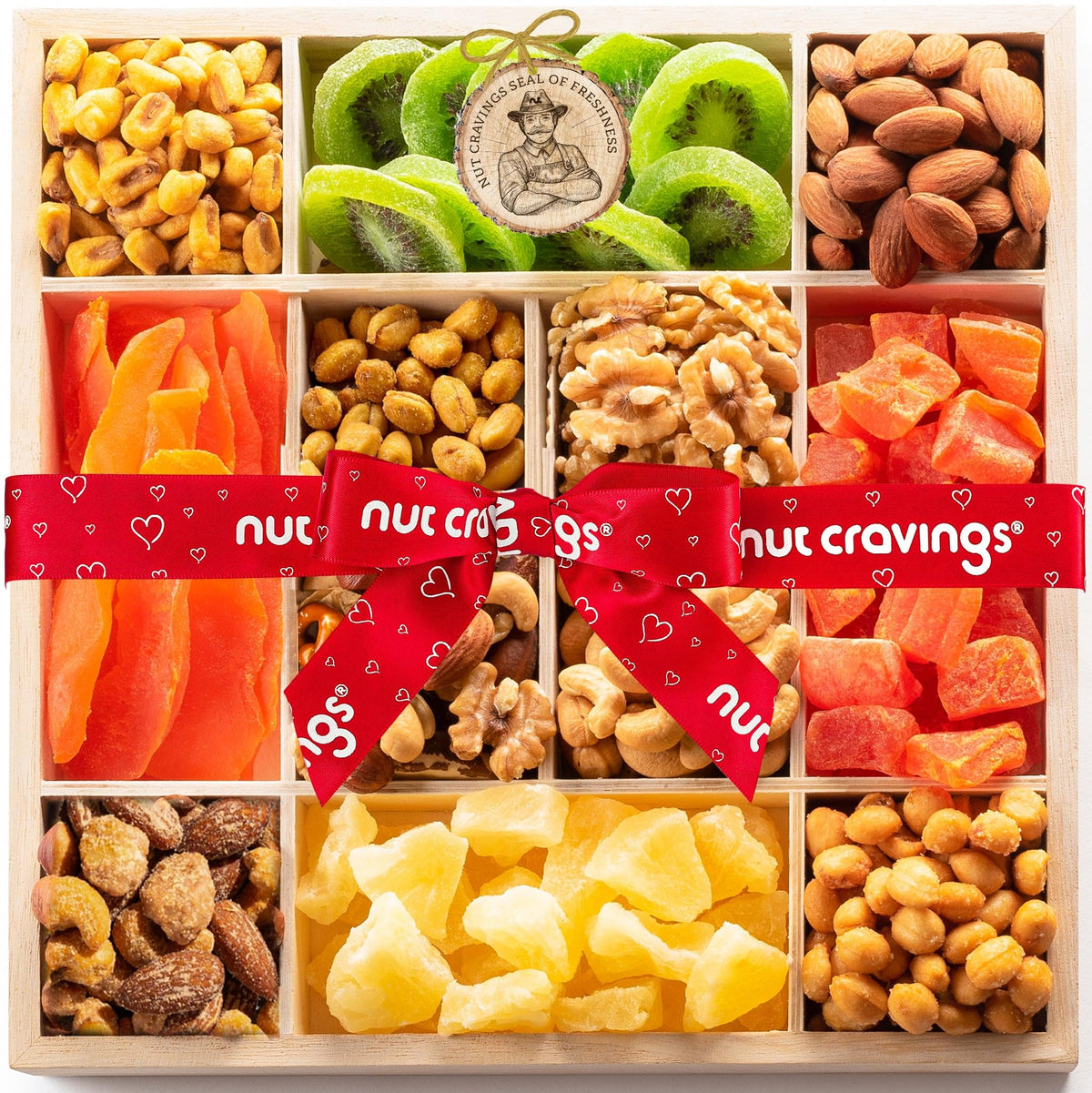 NUT CRAVINGS - Dried Fruit & Mixed Nuts Gift Basket (7 Assortments)
