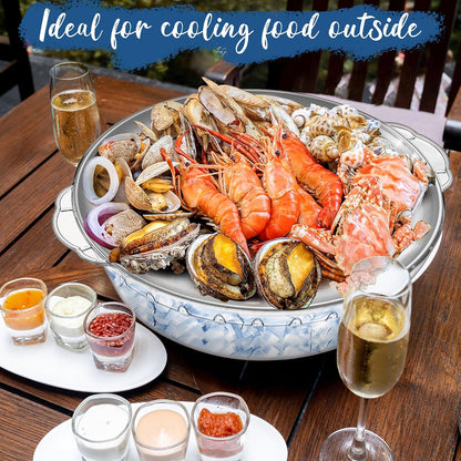 Chilled Serving Trays for Parties, Set of 3, 11.8"