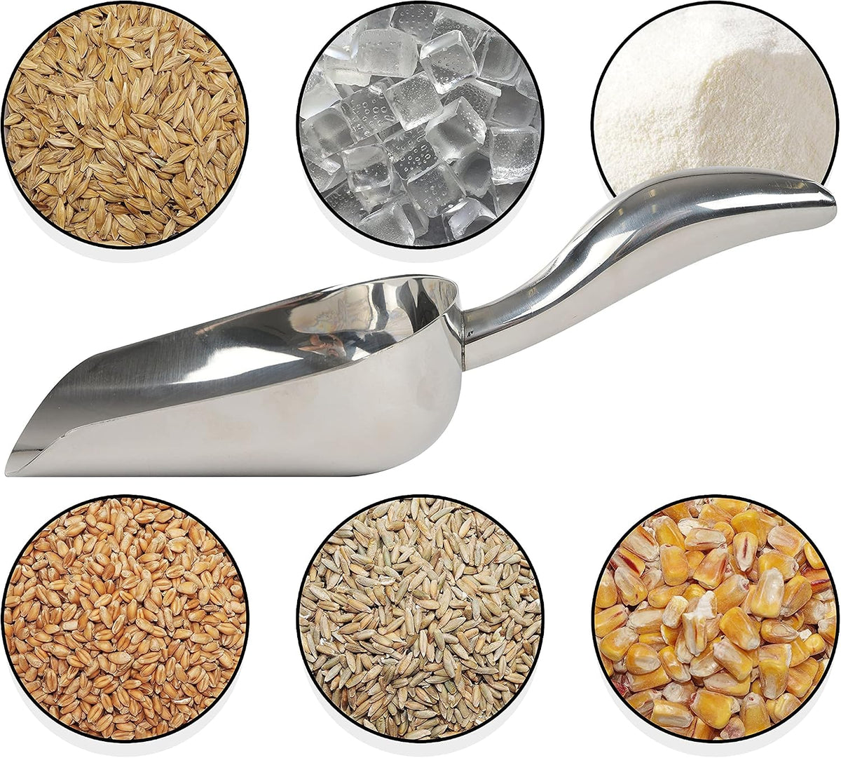 LEMONSODA Stainless Steel Utility Ice Scoop, 14 Ounces, 10.6 Inches